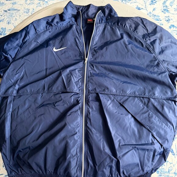 Men's Nike Navy Blue Windbreaker, Size 2XLT, Long Sleeve, Gently Used - Picture 1 of 6